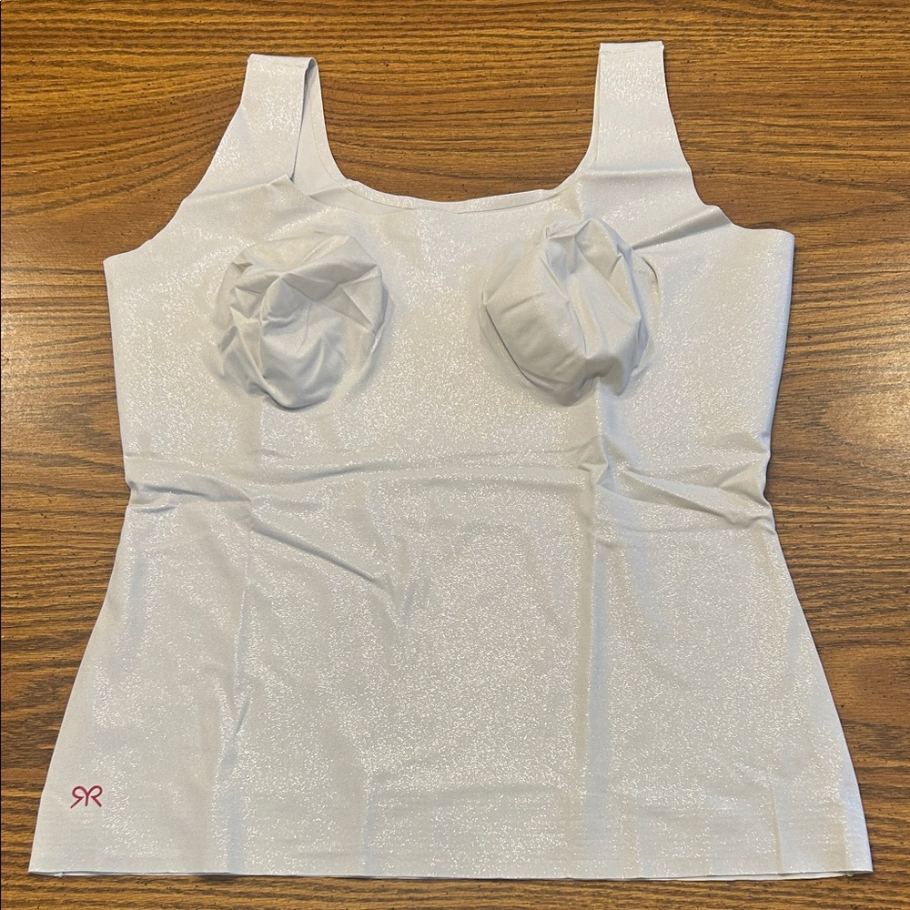 Ruby Ribbon Sleek Shape Tank Cami Shimmer Metallic Style 1988